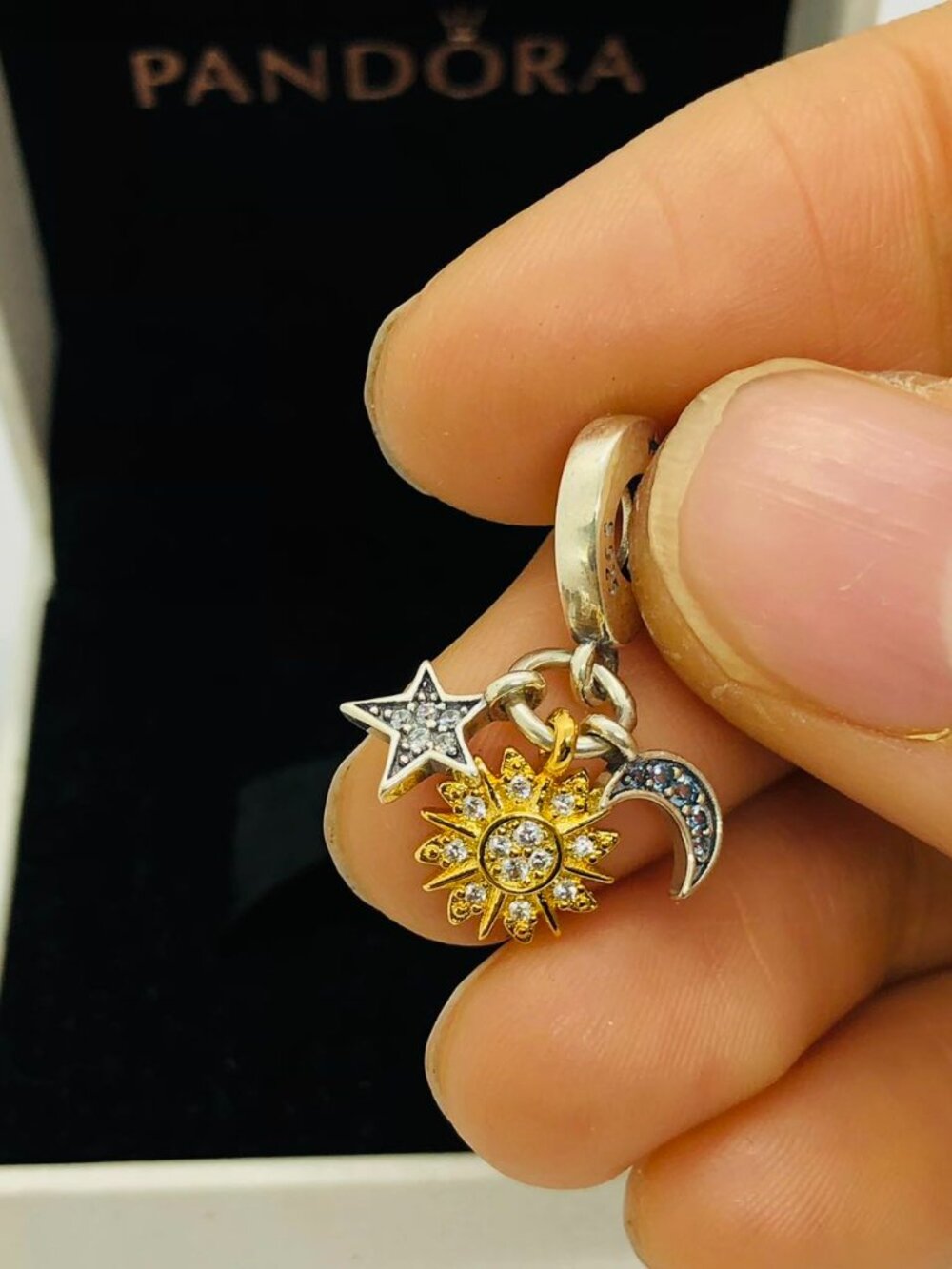 ✨✨Pandora Two-tone Celestial Triple Dangle Charm